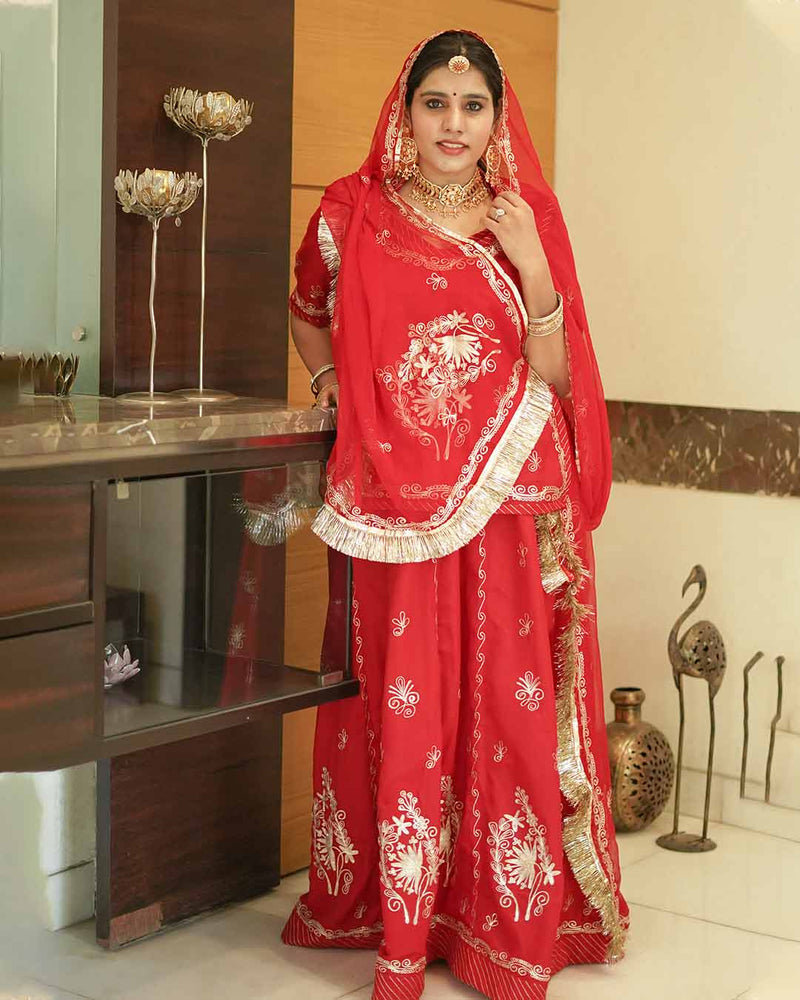 GULABI DORI ROYAL RED HANDMADE RAJPUTI POSHAK – Gulabi Dori