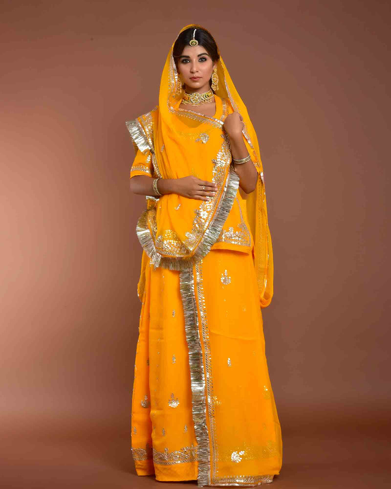 GULABI DORI SAFFRON GOTTA PATTI RAJPUTI POSHAK – Gulabi Dori