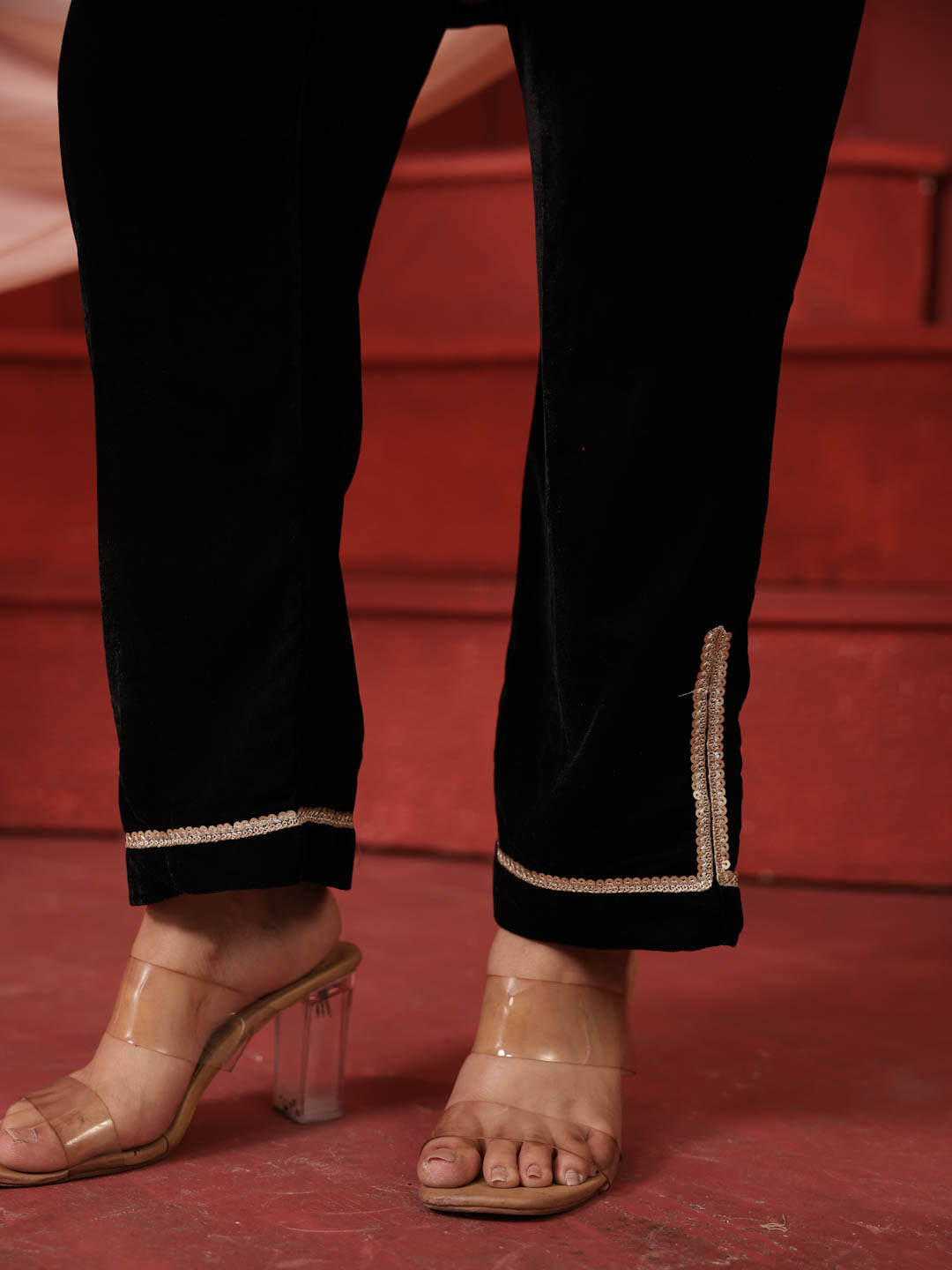 MIDNIGHT BLACK VELVET CO-ORD SET