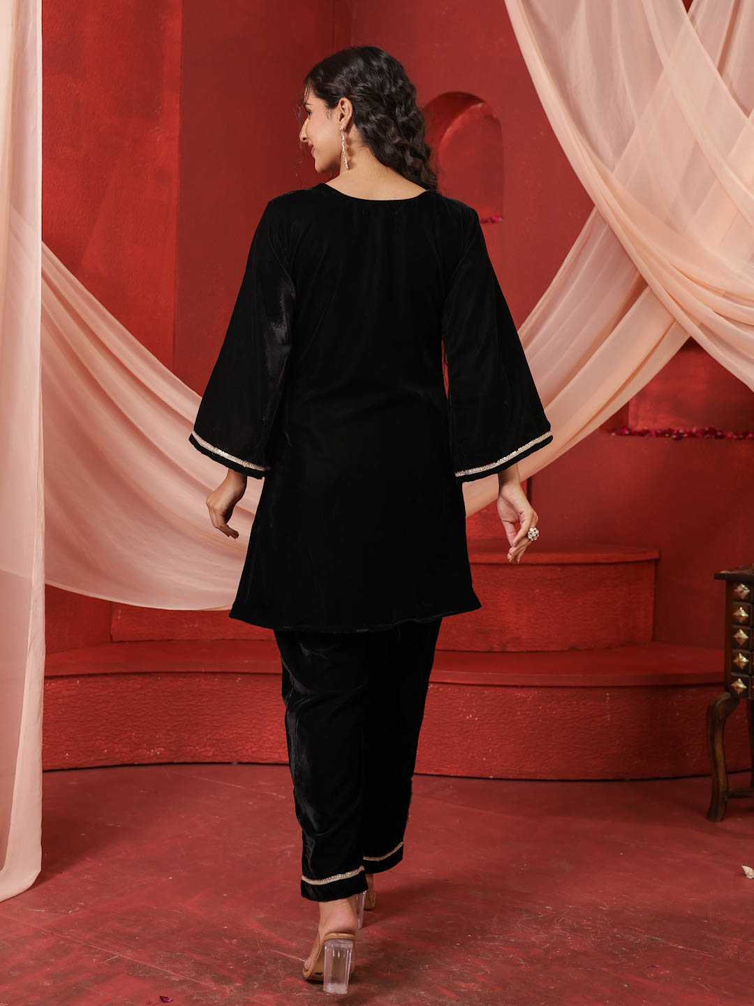 MIDNIGHT BLACK VELVET CO-ORD SET