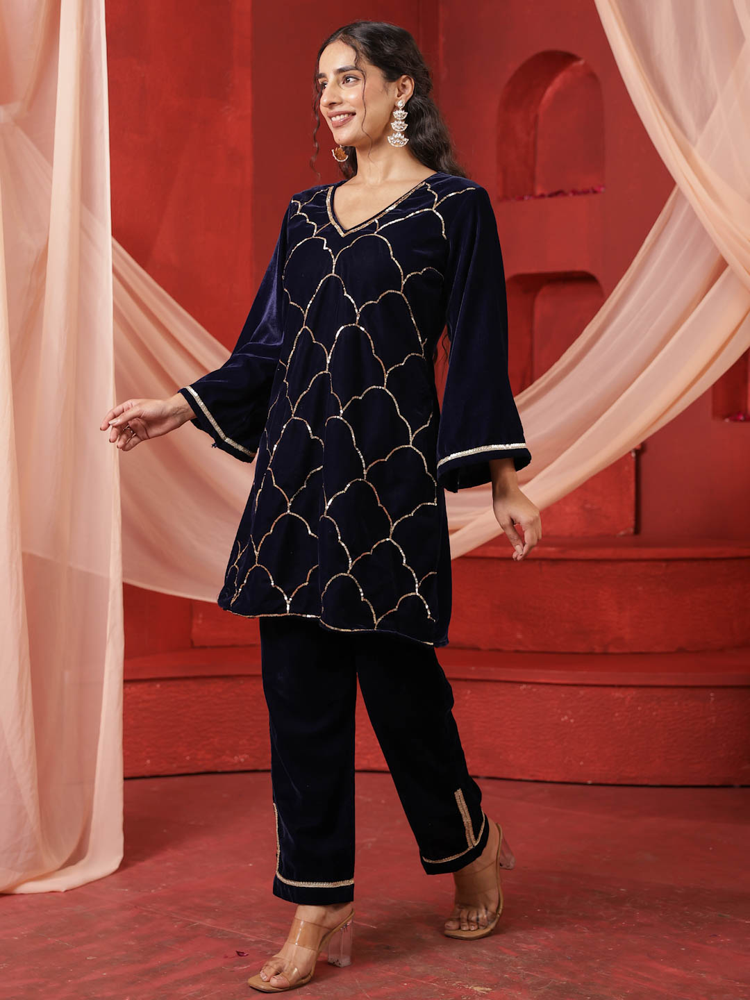 ROYAL BLUE VELVET CO-ORD SET