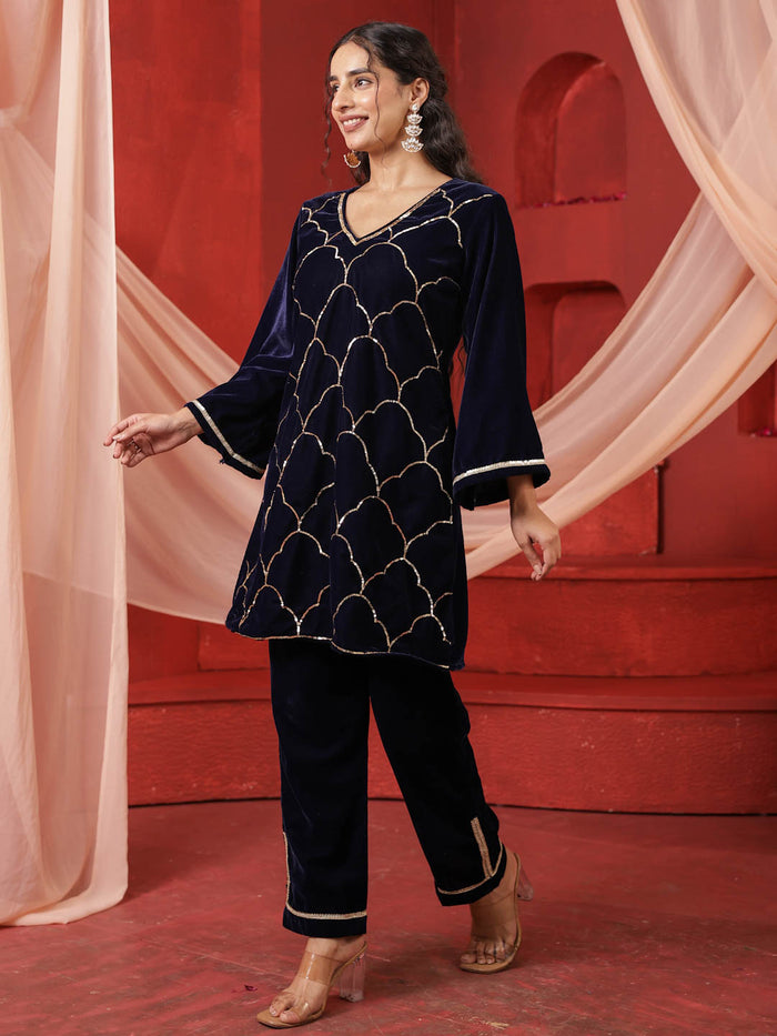 ROYAL BLUE VELVET CO-ORD SET