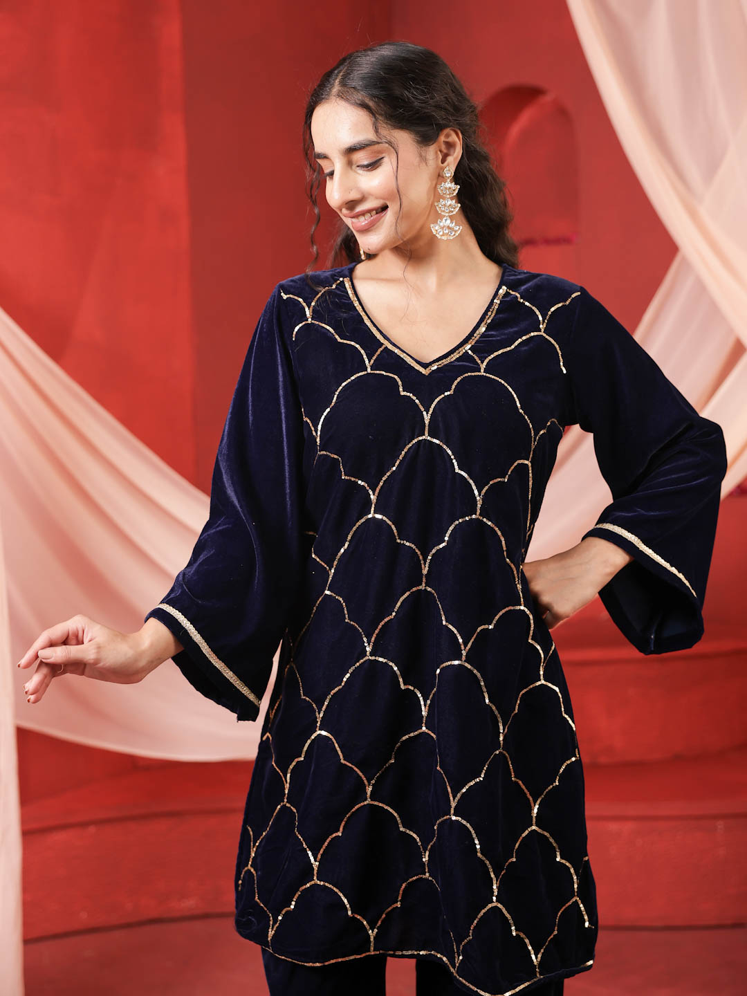 ROYAL BLUE VELVET CO-ORD SET