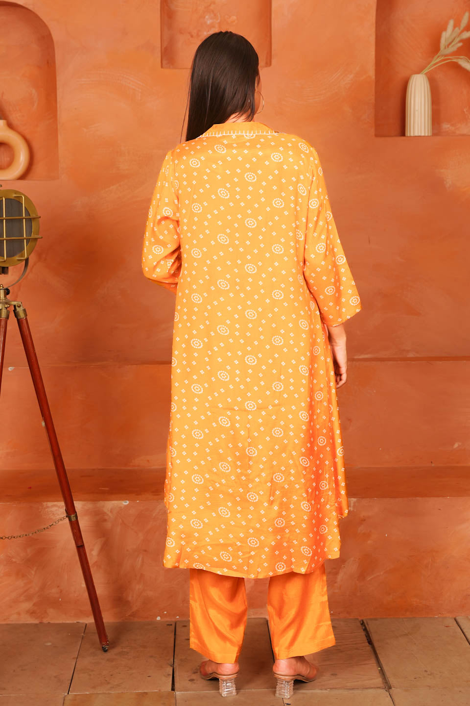 YELLOW SHANTUNG SILK CO-ORD SET WITH INNER