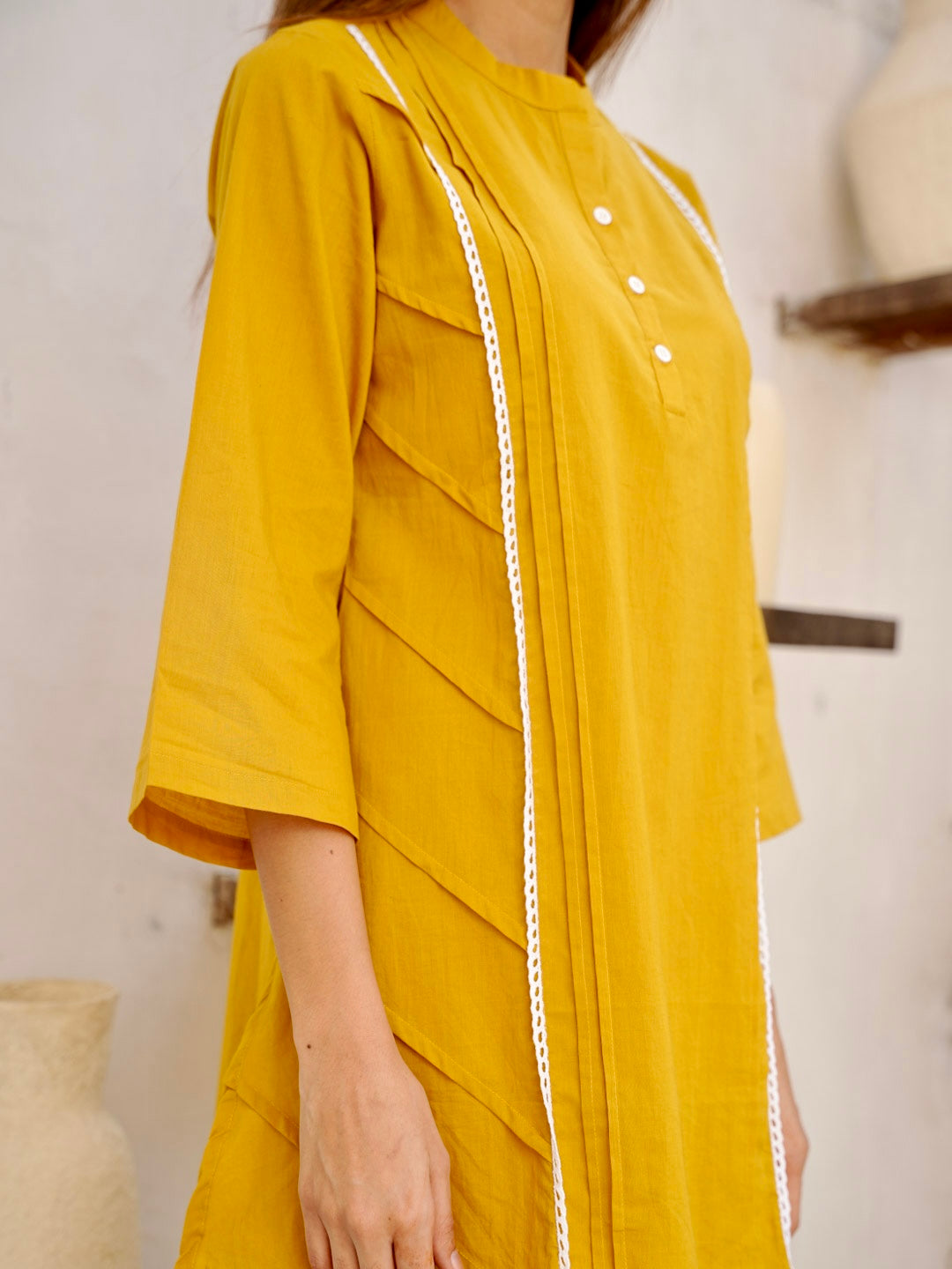 MUSTARD YELLOW COTTON CO-ORD SET