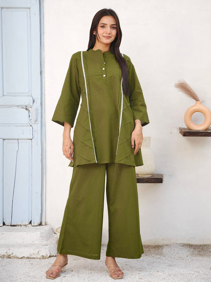 MOSS GREEN COTTON CO-ORD SET