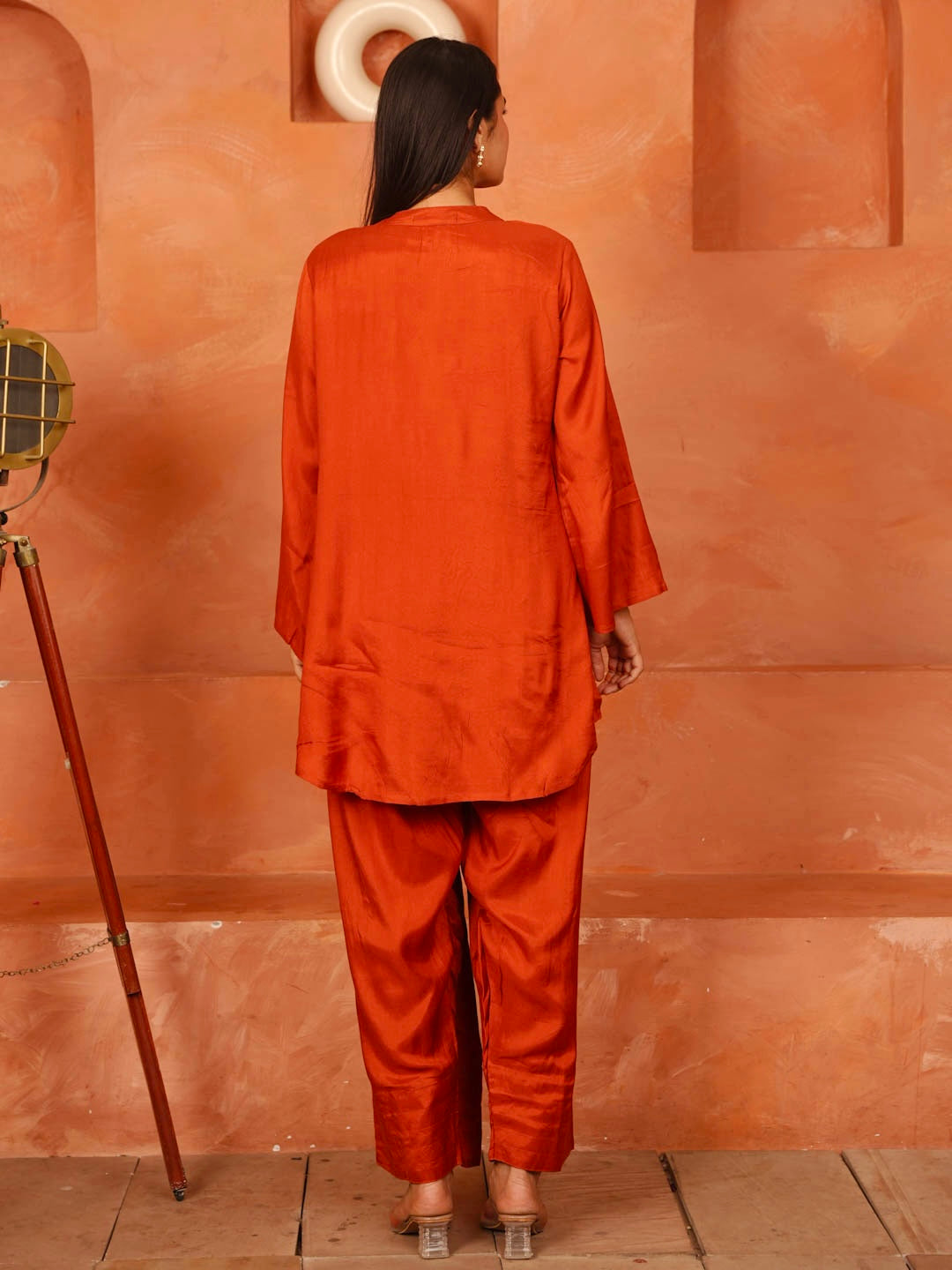 RUST ORANGE HANDWORK CO-ORD SET