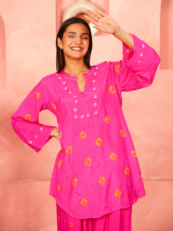 GULABI PINK BANDHEJ CO-ORD SET