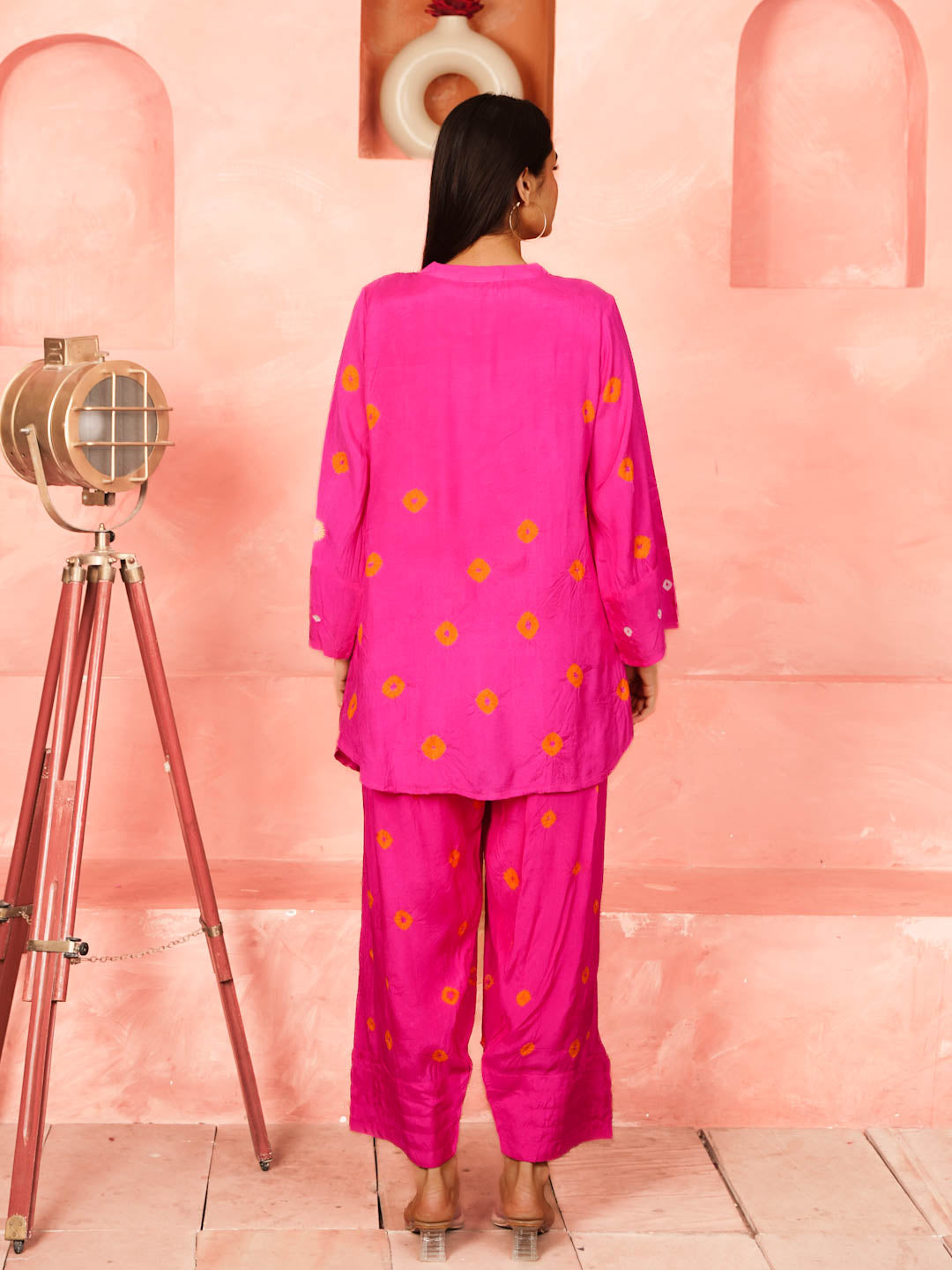 GULABI PINK BANDHEJ CO-ORD SET