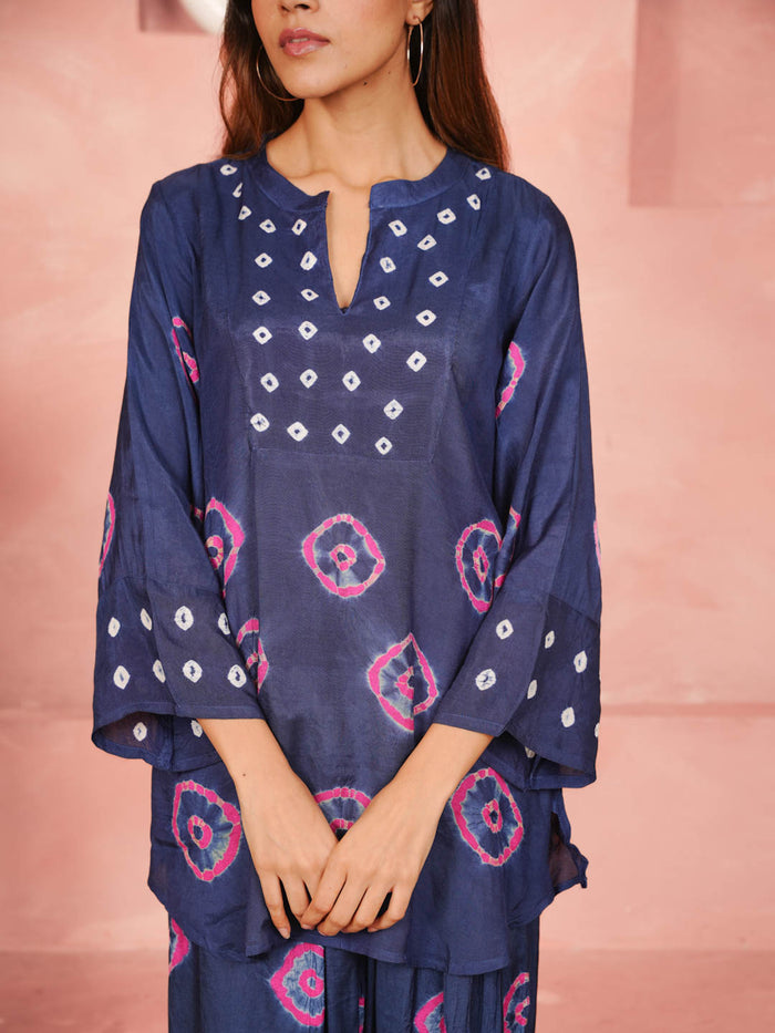 DARK BLUE BANDHEJ CO-ORD SET