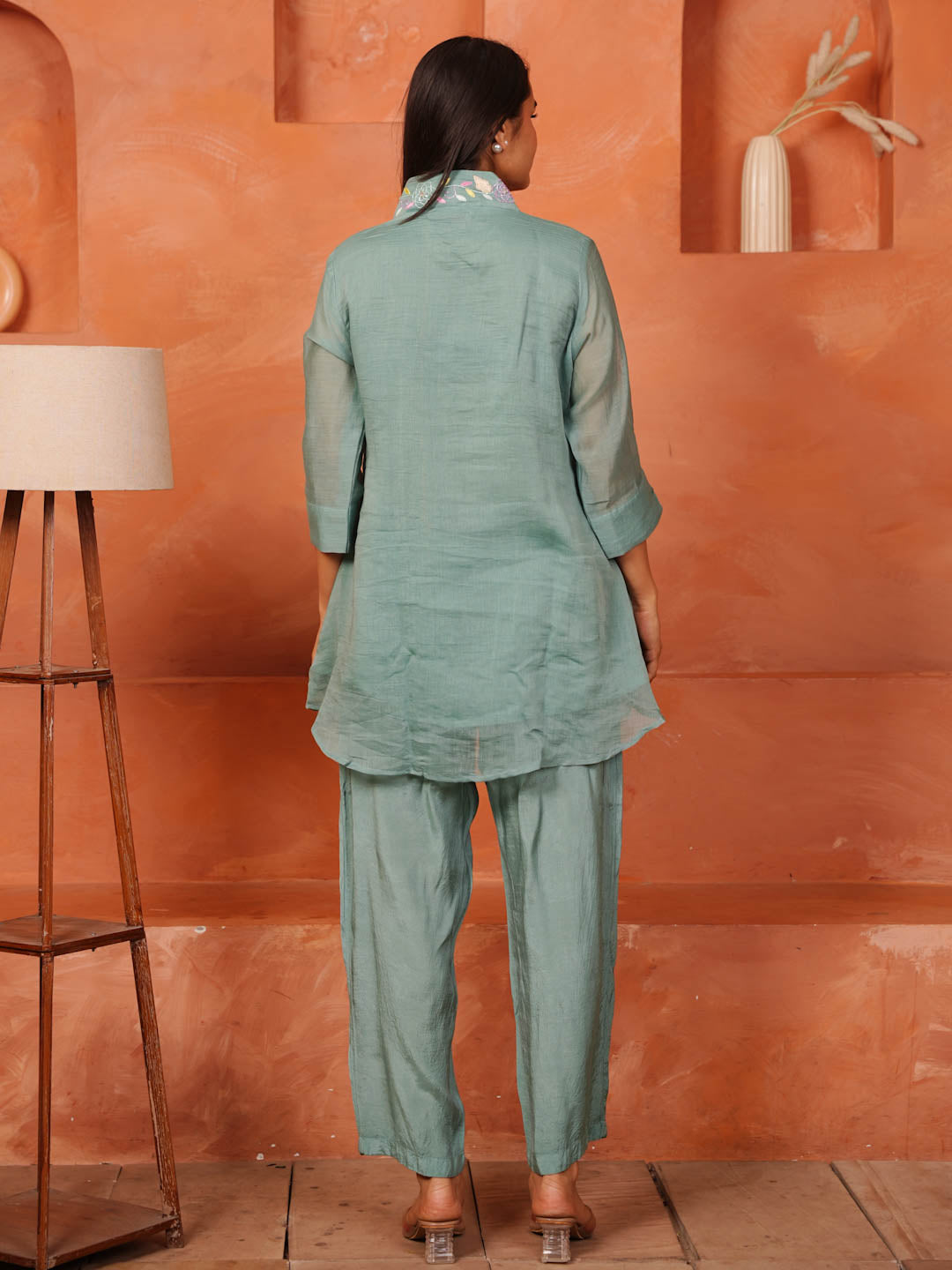 SEA GREEN HANDWORK CO-ORD SET