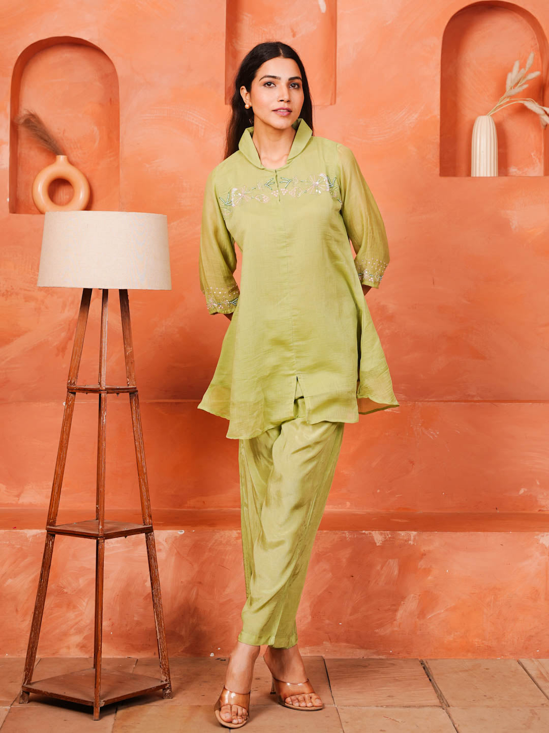 LIGHT GREEN HANDWORK CO-ORD SET