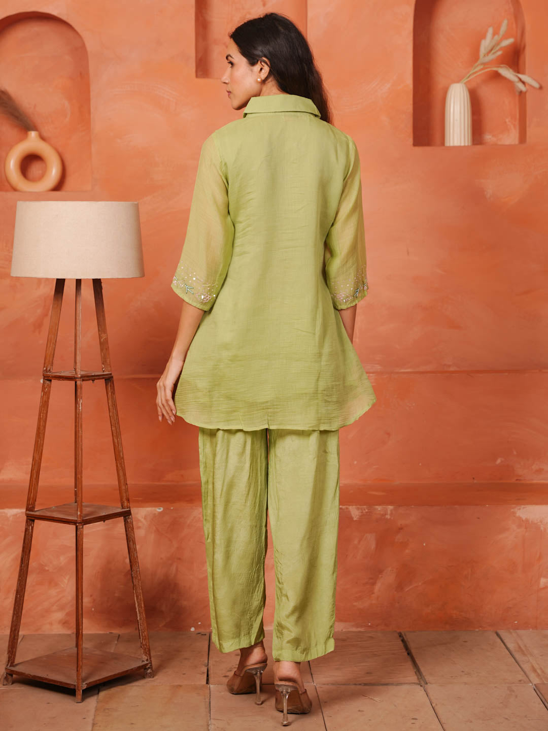 LIGHT GREEN HANDWORK CO-ORD SET