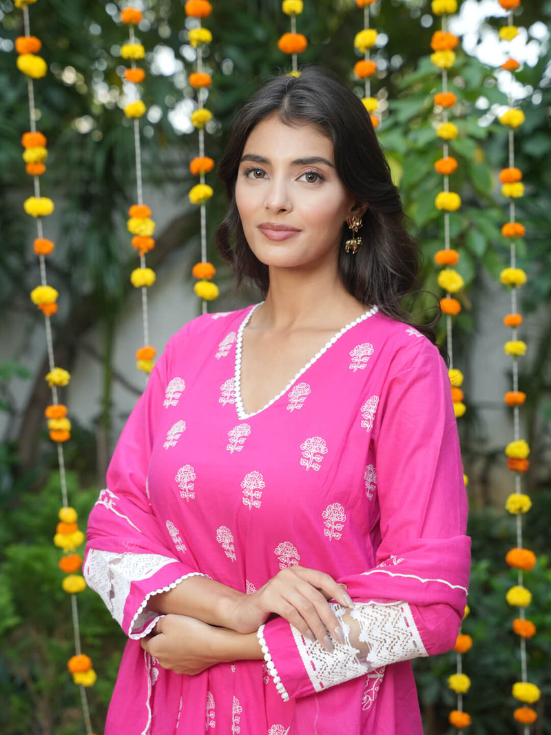RANI & WHITE SUIT SET WITH EMBROIDERY