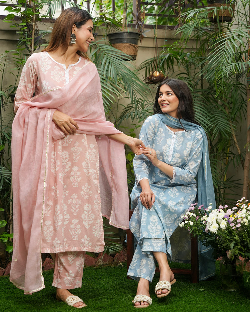 ENGLISH ROSE PRINTED COTTON SUIT SET