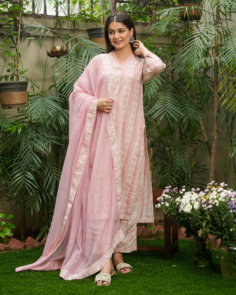 ENGLISH ROSE PRINTED COTTON SUIT SET