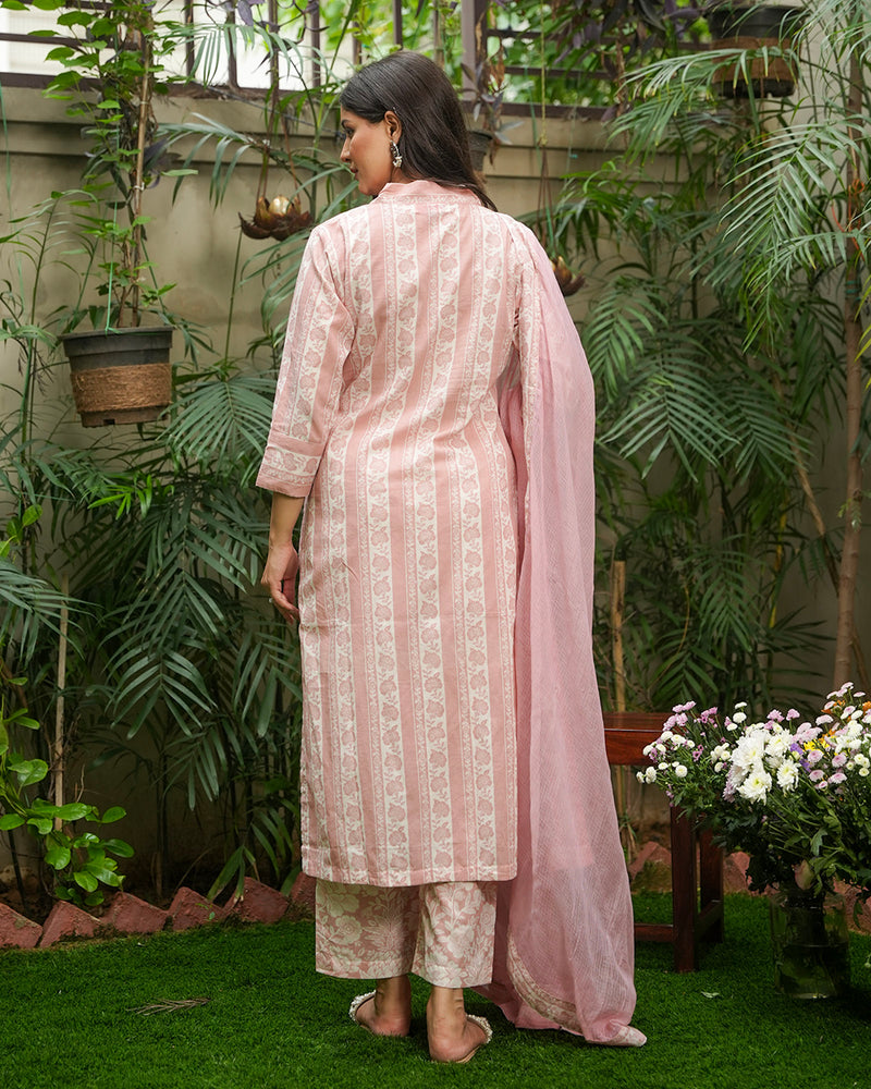 ENGLISH ROSE PRINTED COTTON SUIT SET
