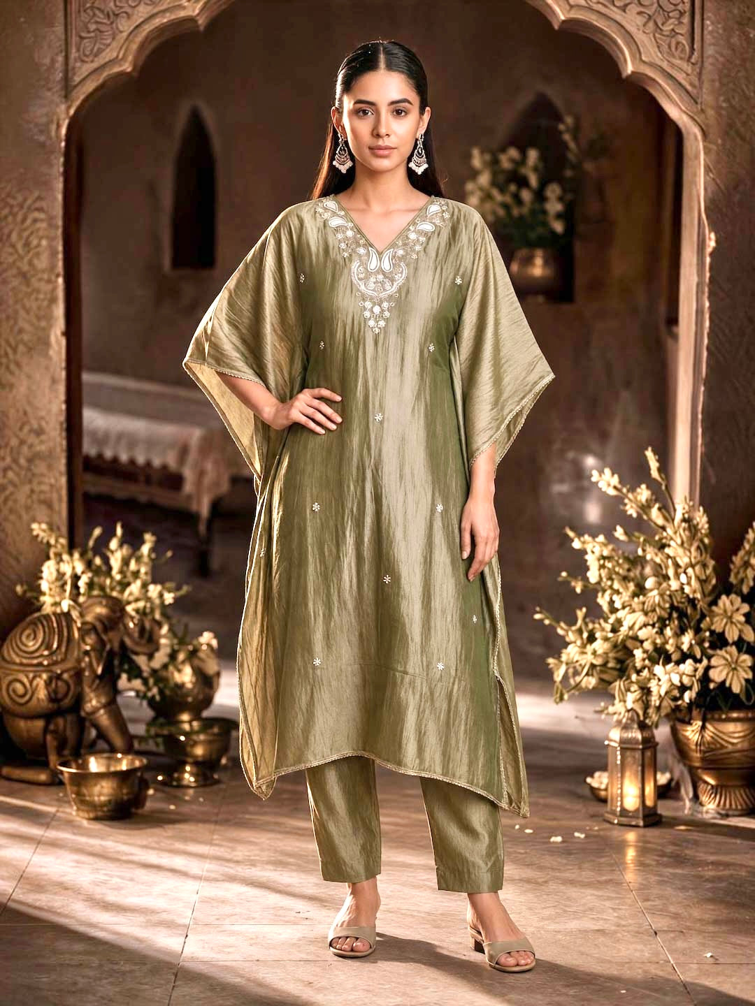 LIGHT GREEN CO-ORD SET WITH HANDWORK
