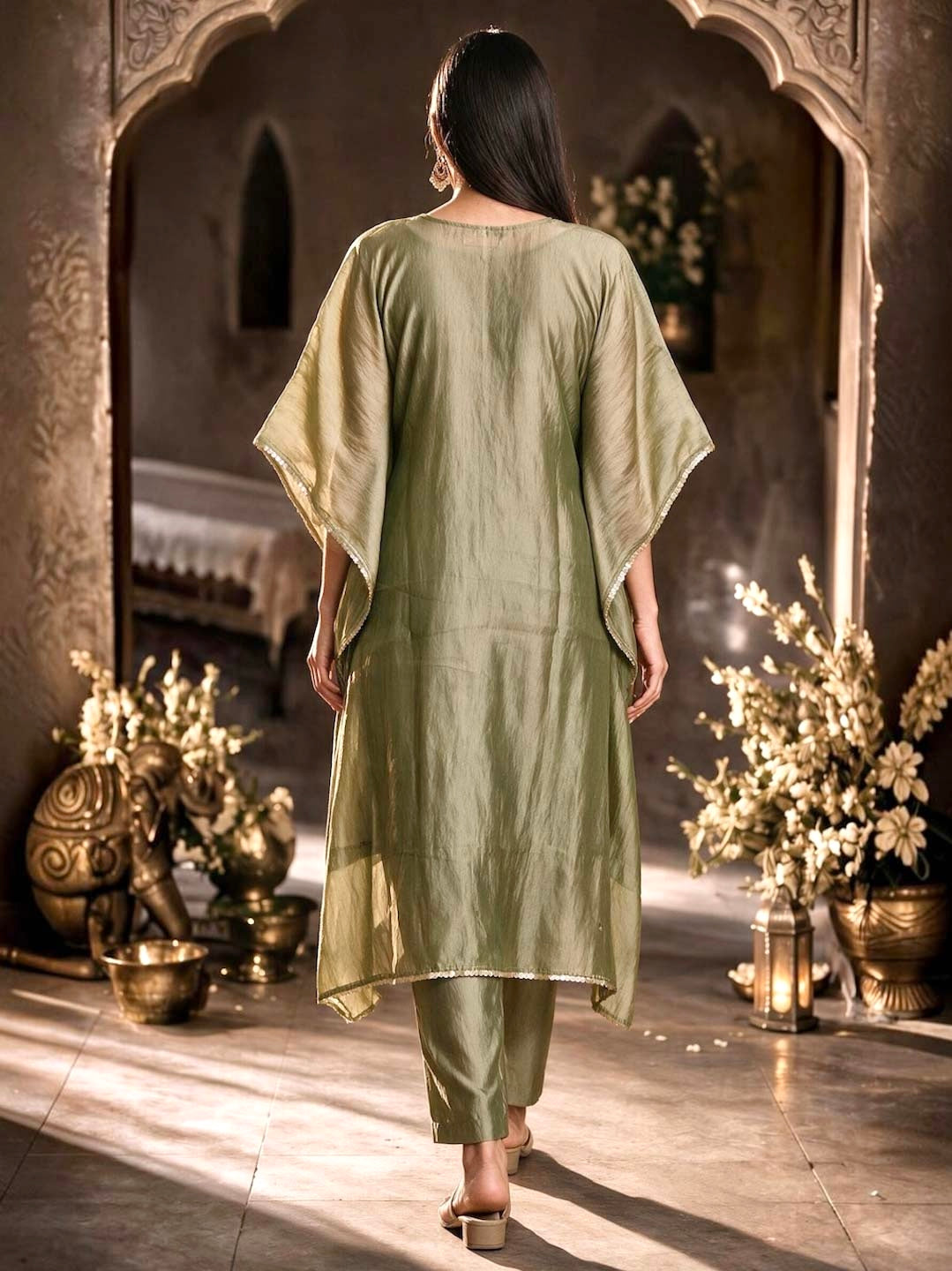 LIGHT GREEN CO-ORD SET WITH HANDWORK