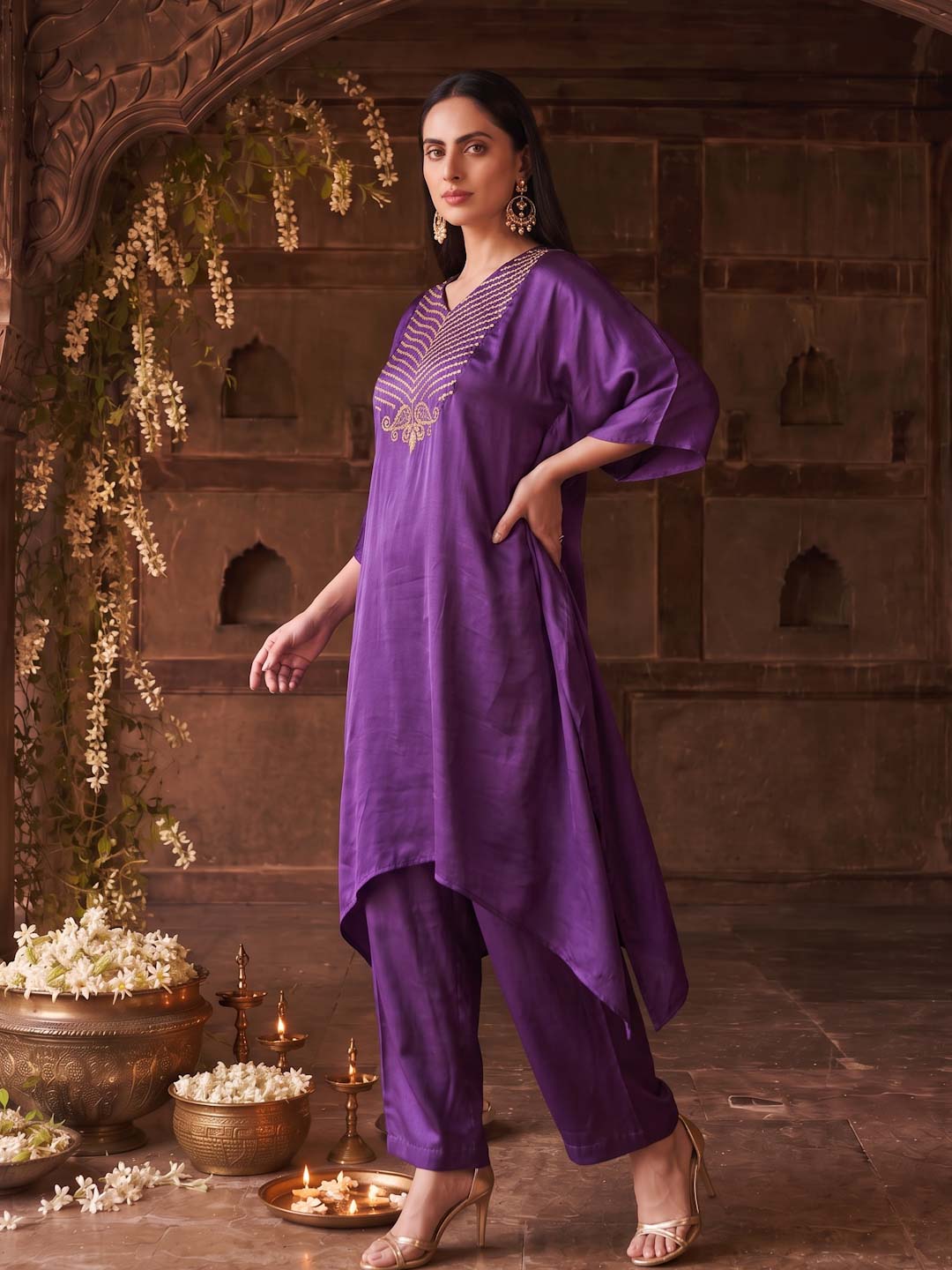 MULBERRY PURPLE SILK CO-ORD SET
