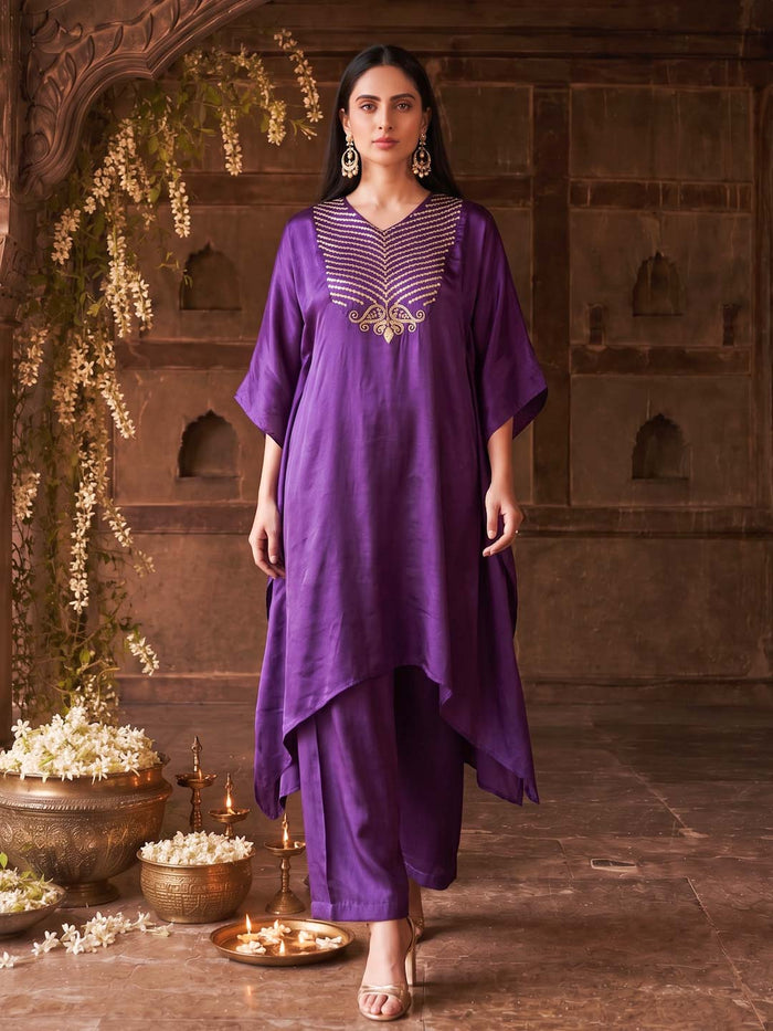 MULBERRY PURPLE SILK CO-ORD SET