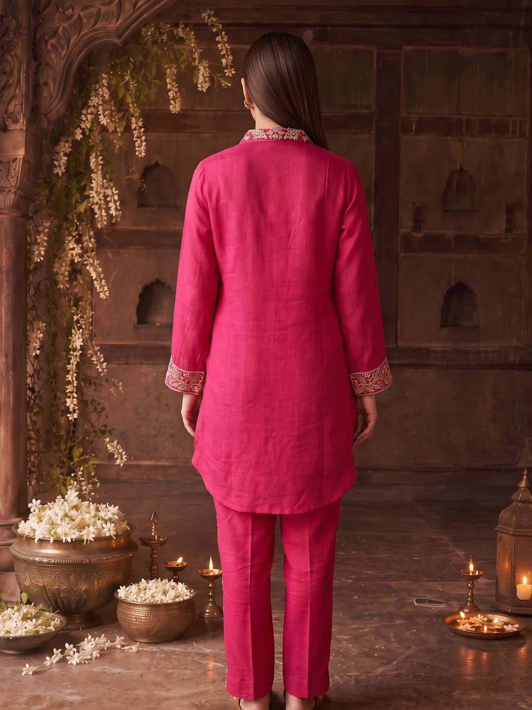RANI PINK HANDWORK CO-ORD SET