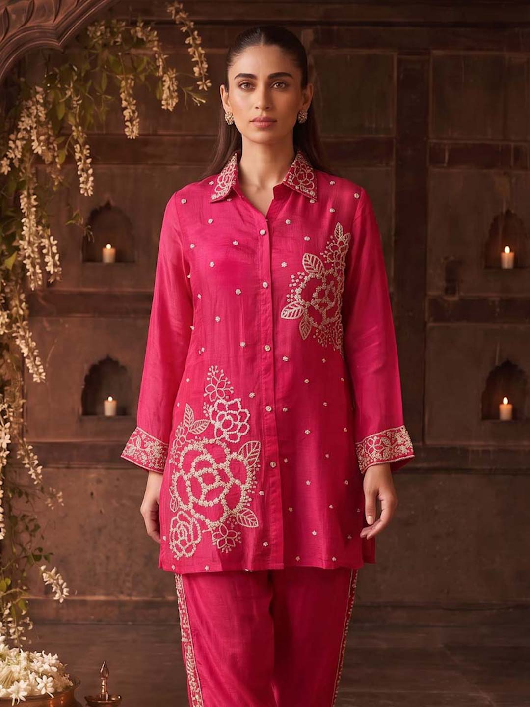RANI PINK HANDWORK CO-ORD SET