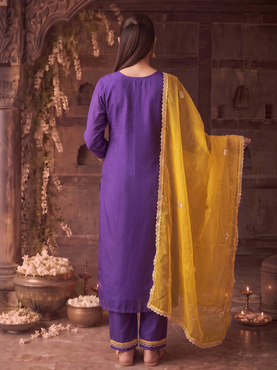 PURPLE FESTIVE SUIT SET WITH GOTTA WORK