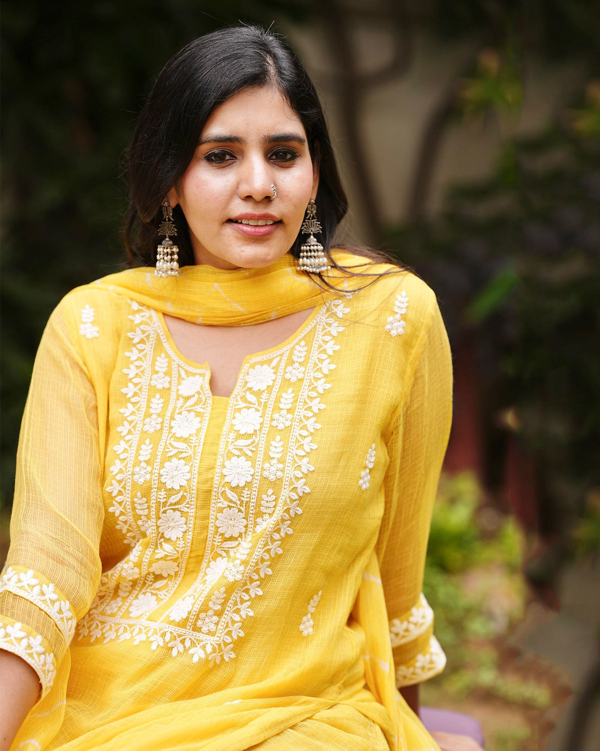 YELLOW KOTA DORIA SUIT SET