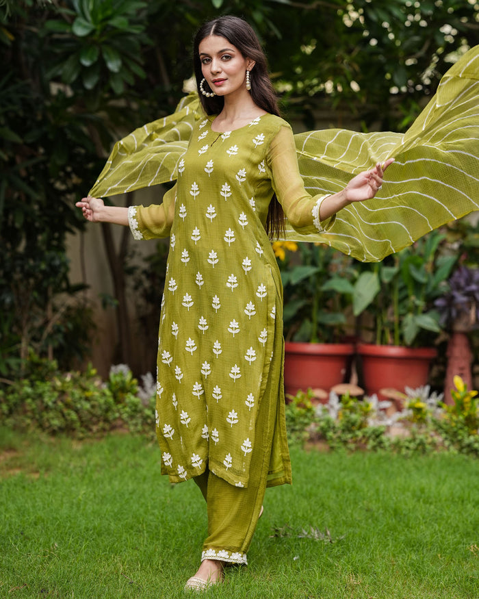 OLIVE KOTA DORIA SUIT SET WITH EMBROIDERY