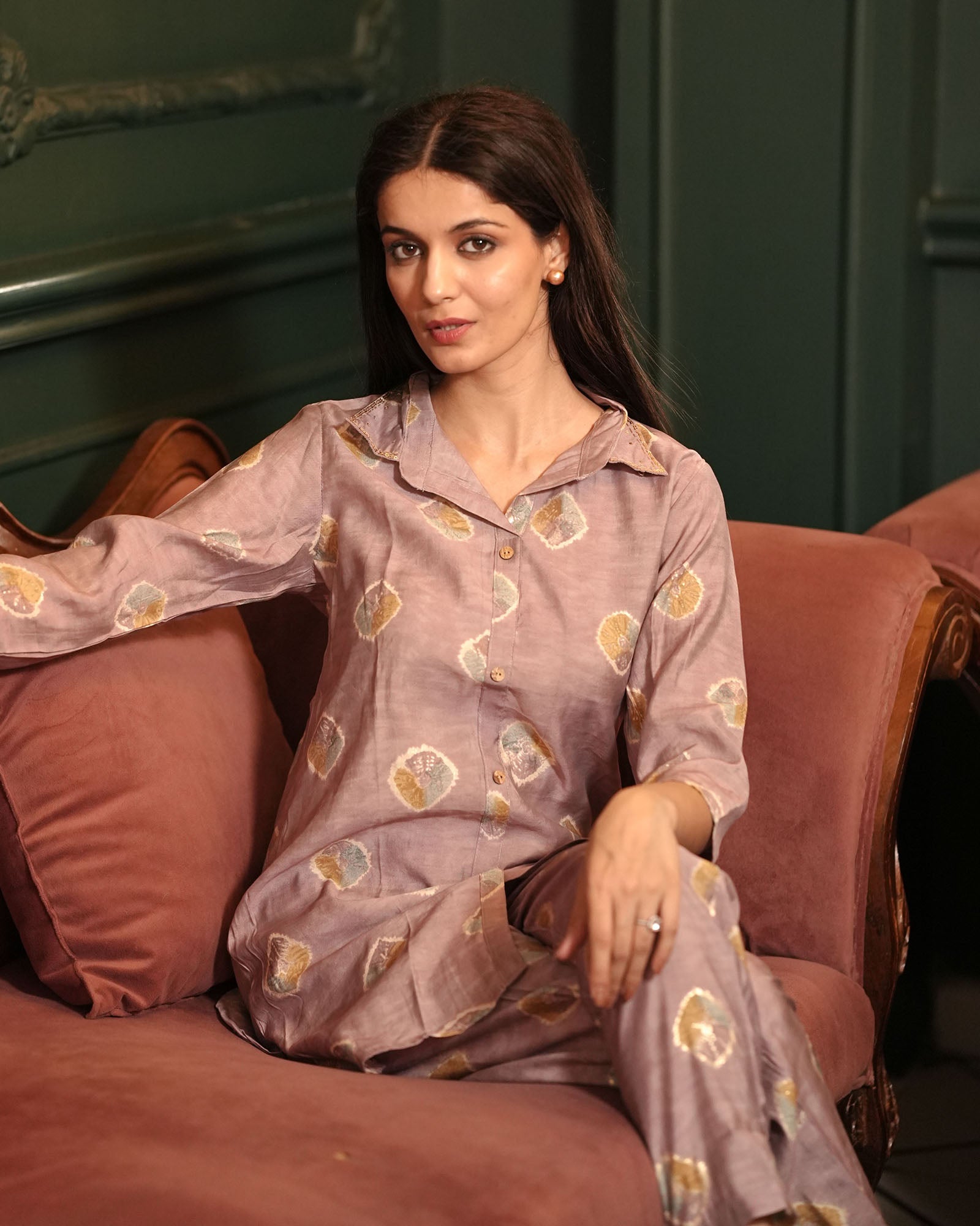 BRONZE COFFEE MUSLIN CO-ORD SET – Gulabi Dori