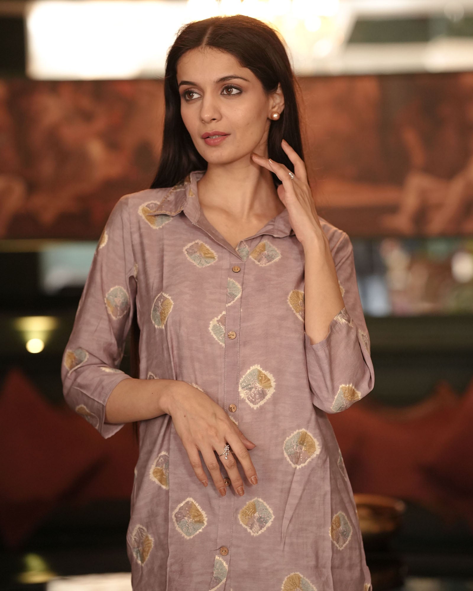 BRONZE COFFEE MUSLIN CO-ORD SET – Gulabi Dori
