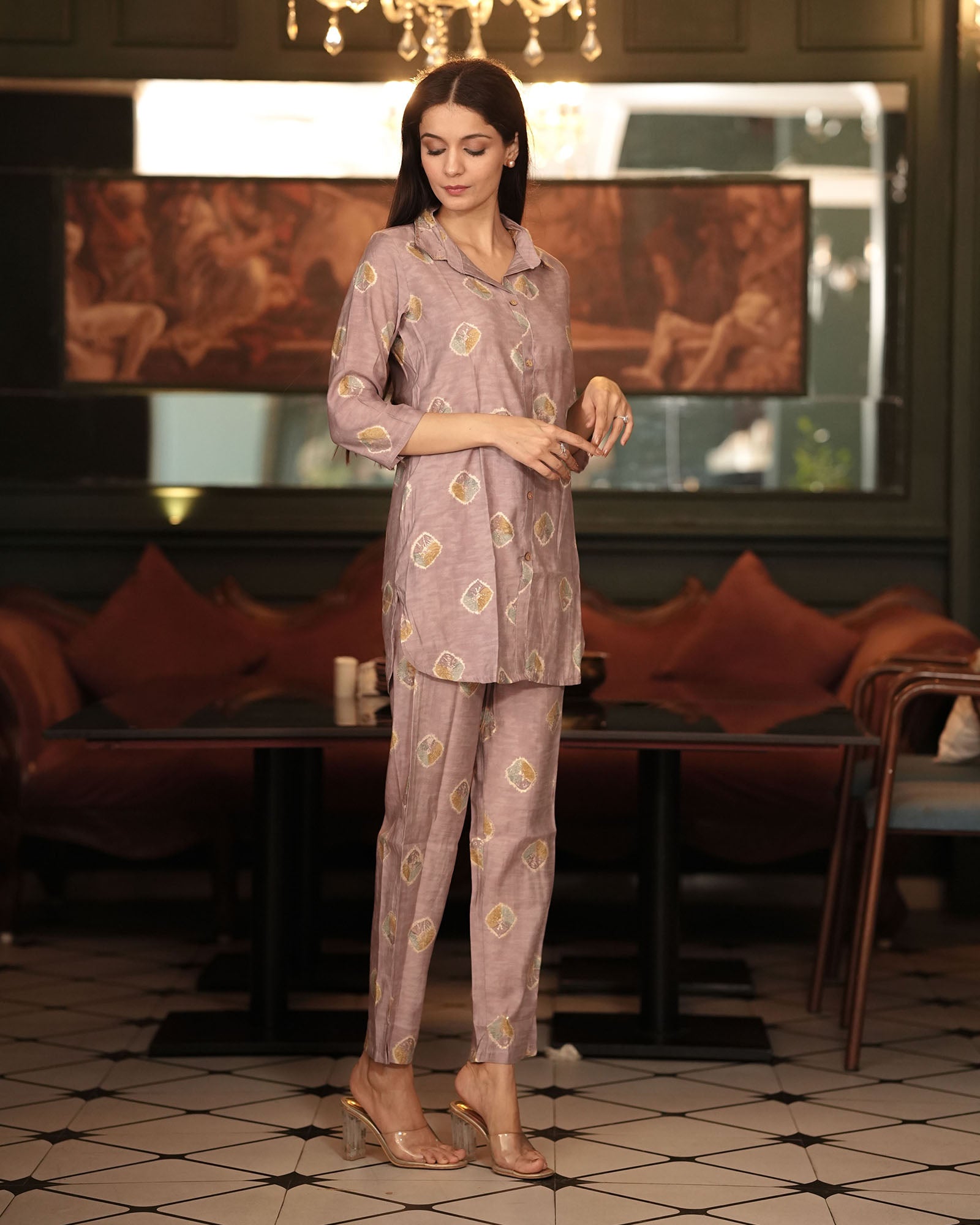 BRONZE COFFEE MUSLIN CO-ORD SET – Gulabi Dori