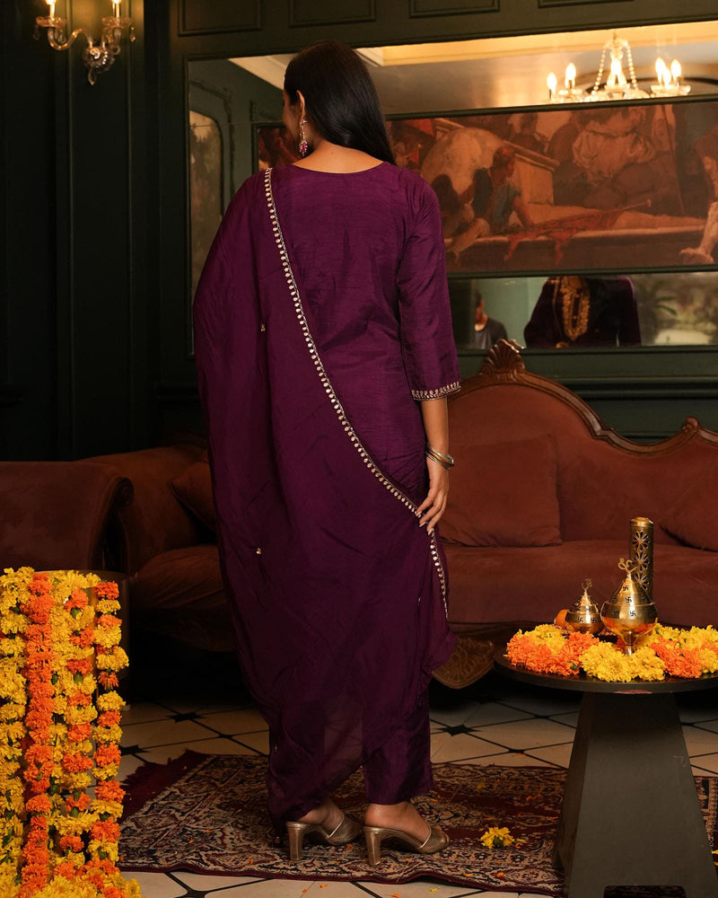 PURPLE OPADA SUIT SET WITH GOTTA WORK