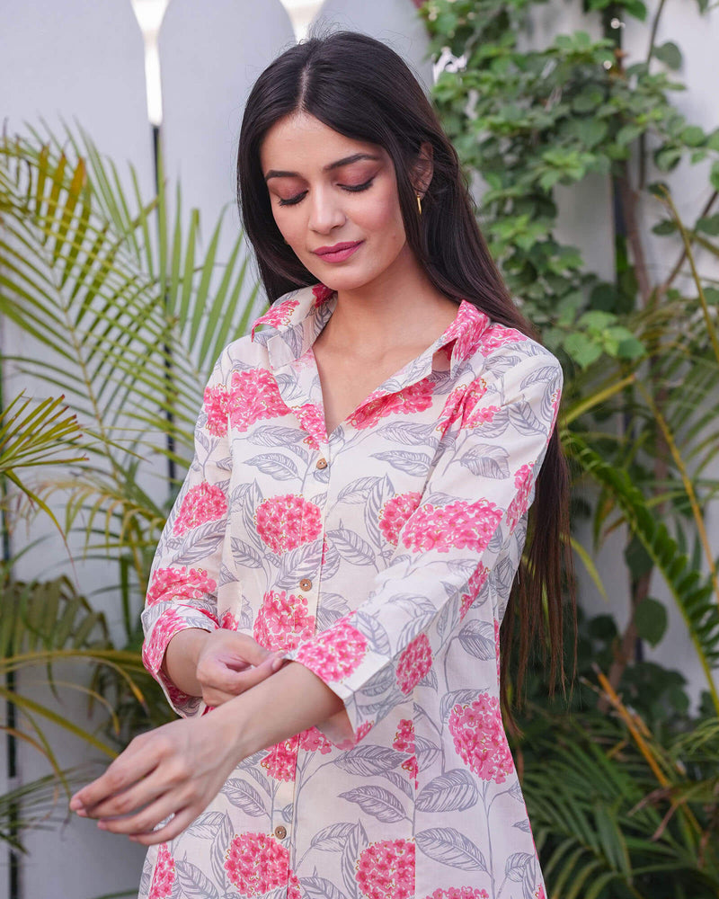 PINK & CREAM COTTON CO-ORD SET