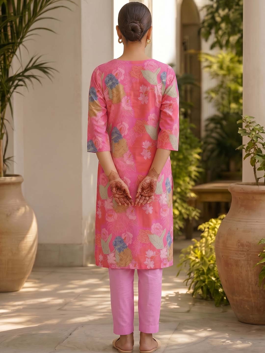 PINK FLORAL DIGITAL PRINT CO-ORD SET