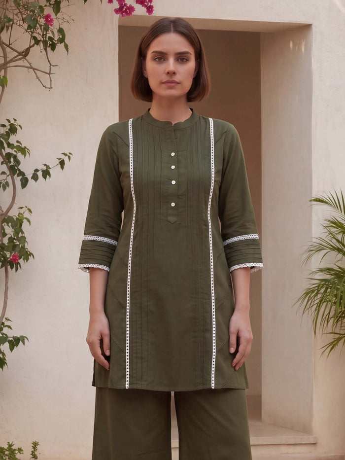 MOSS GREEN COTTON CO-ORD SET