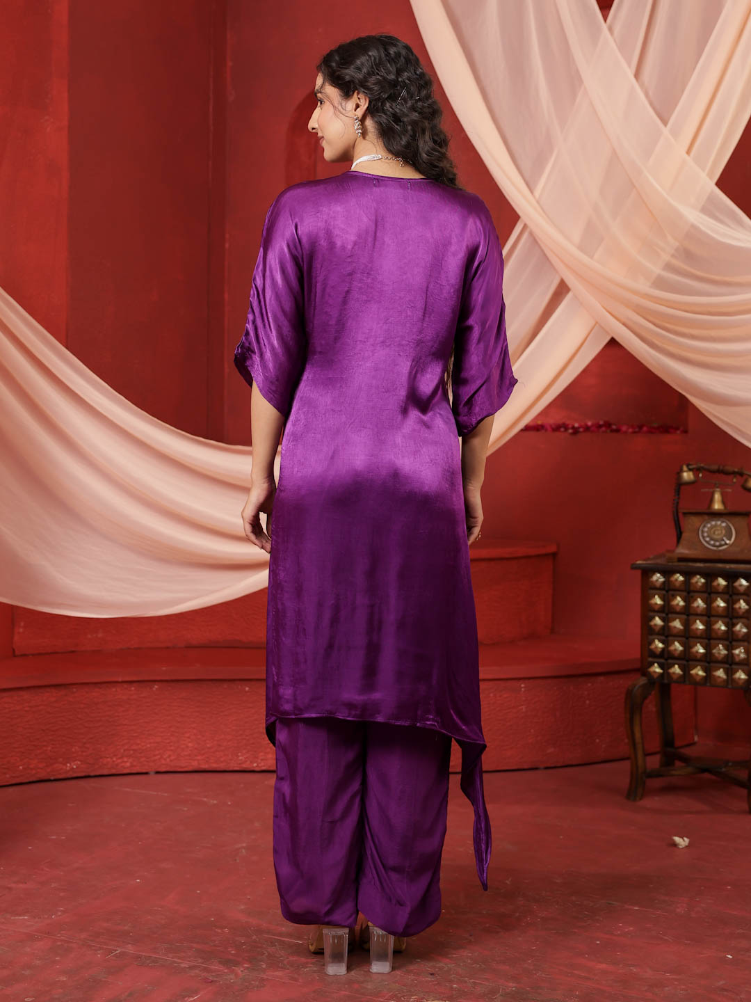 MULBERRY PURPLE SILK CO-ORD SET