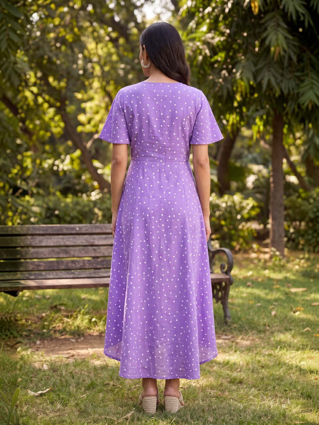 LAVENDER ASSYMETRIC RAYON DRESS