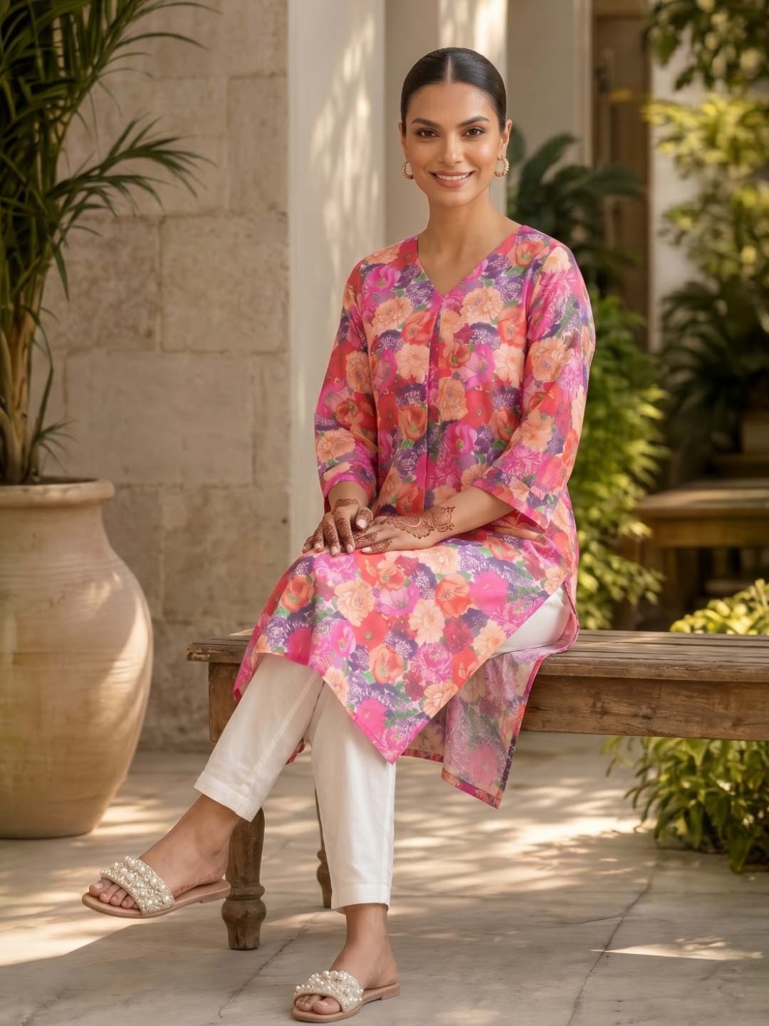 PINK FLOWER DIGITAL PRINT CO-ORD SET