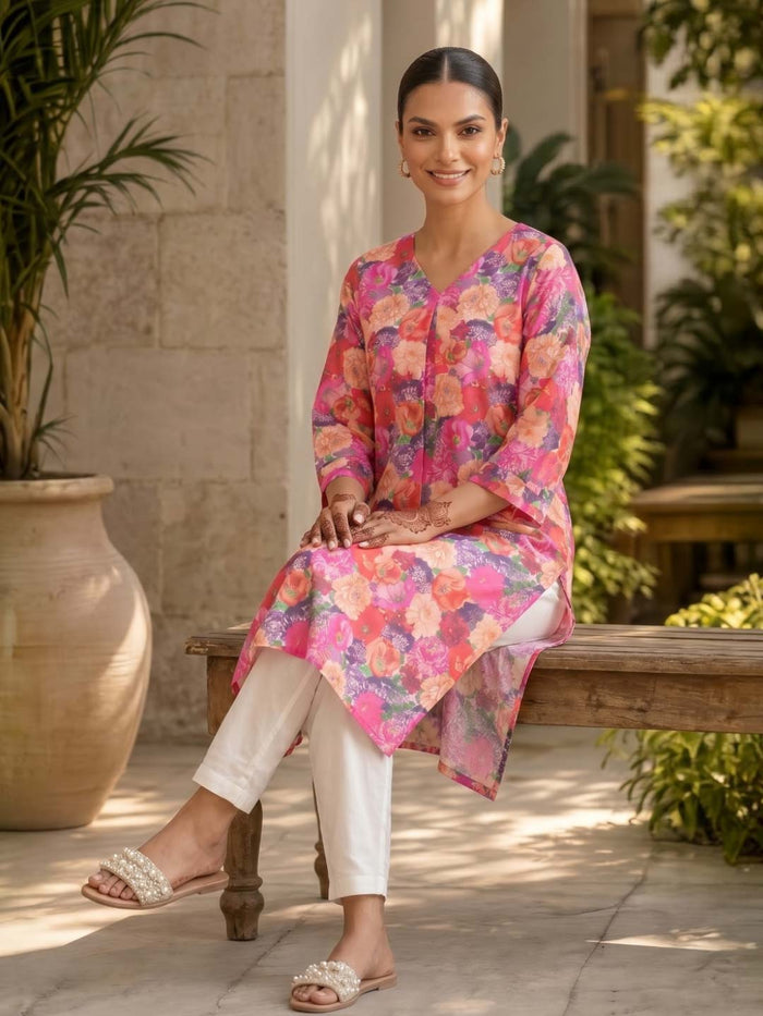 PINK FLOWER DIGITAL PRINT CO-ORD SET