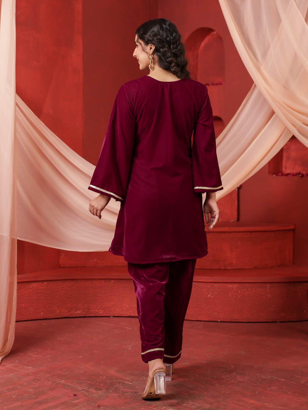 VIOLET VELVET CO-ORD SET