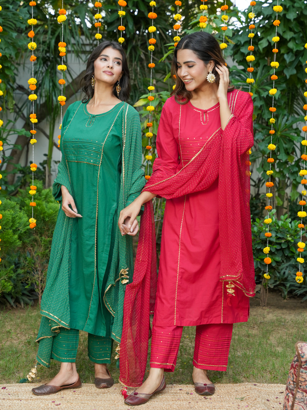 BASIC GREEN COTTON SUIT
