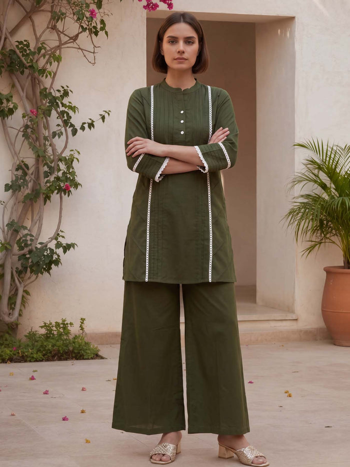 MOSS GREEN COTTON CO-ORD SET