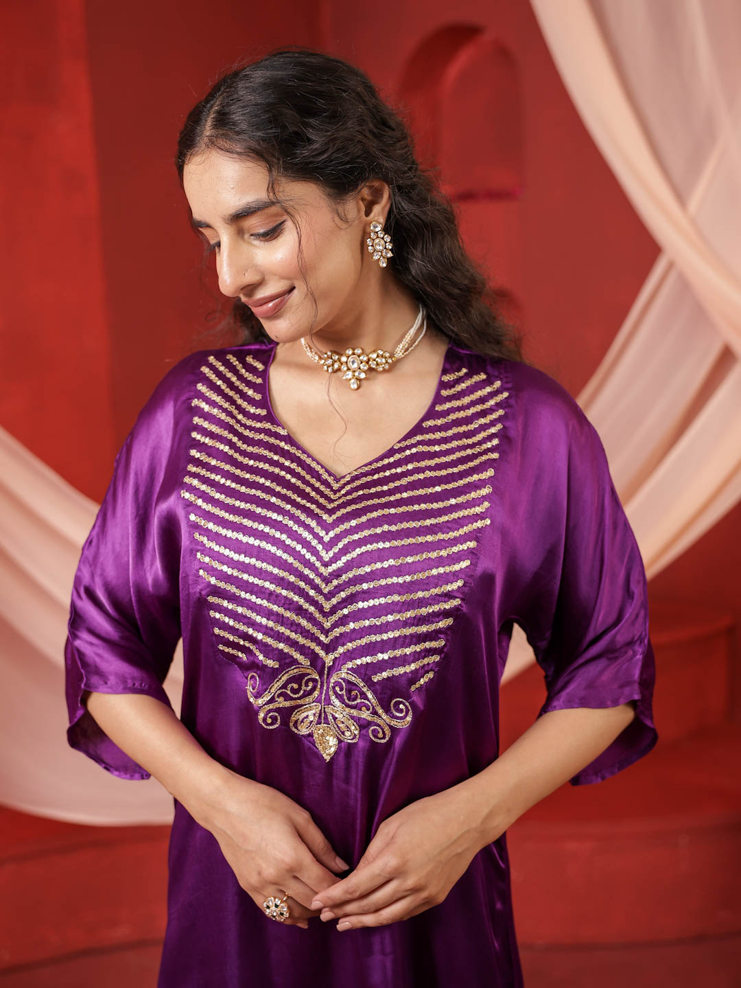 MULBERRY PURPLE SILK CO-ORD SET