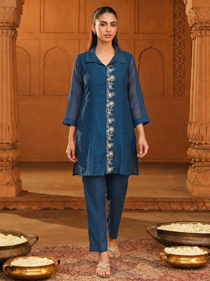 DARK BLUE HANDWORK CO-ORD SET