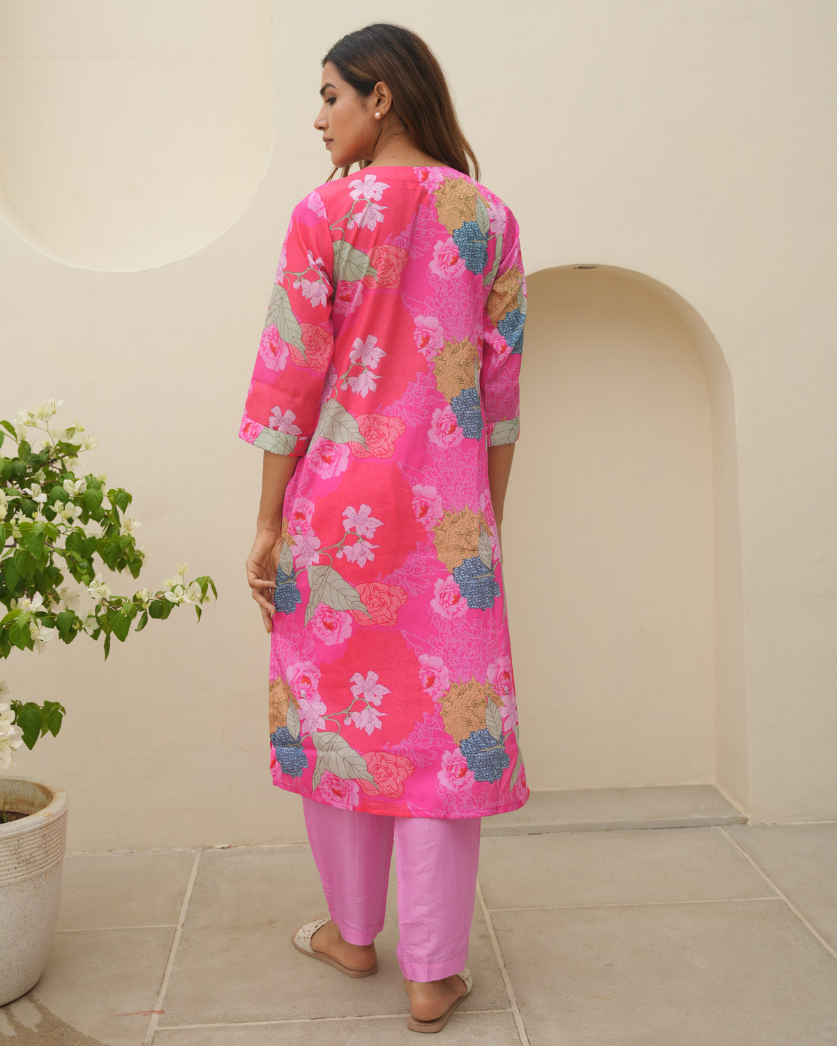 PINK FLORAL DIGITAL PRINT CO-ORD SET