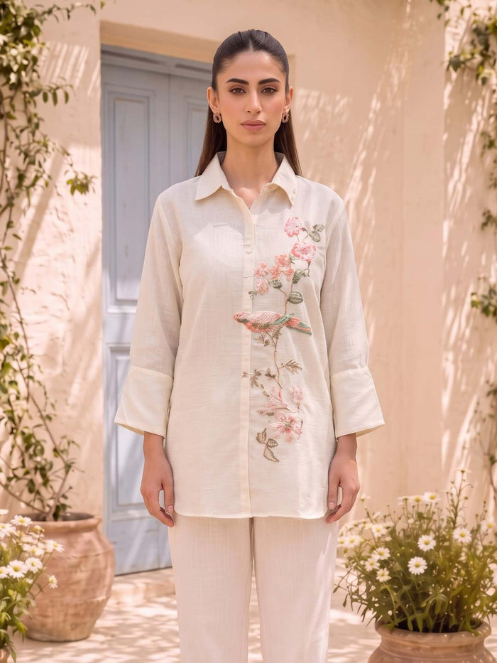 CREAM COTTON HANDWORK TOP