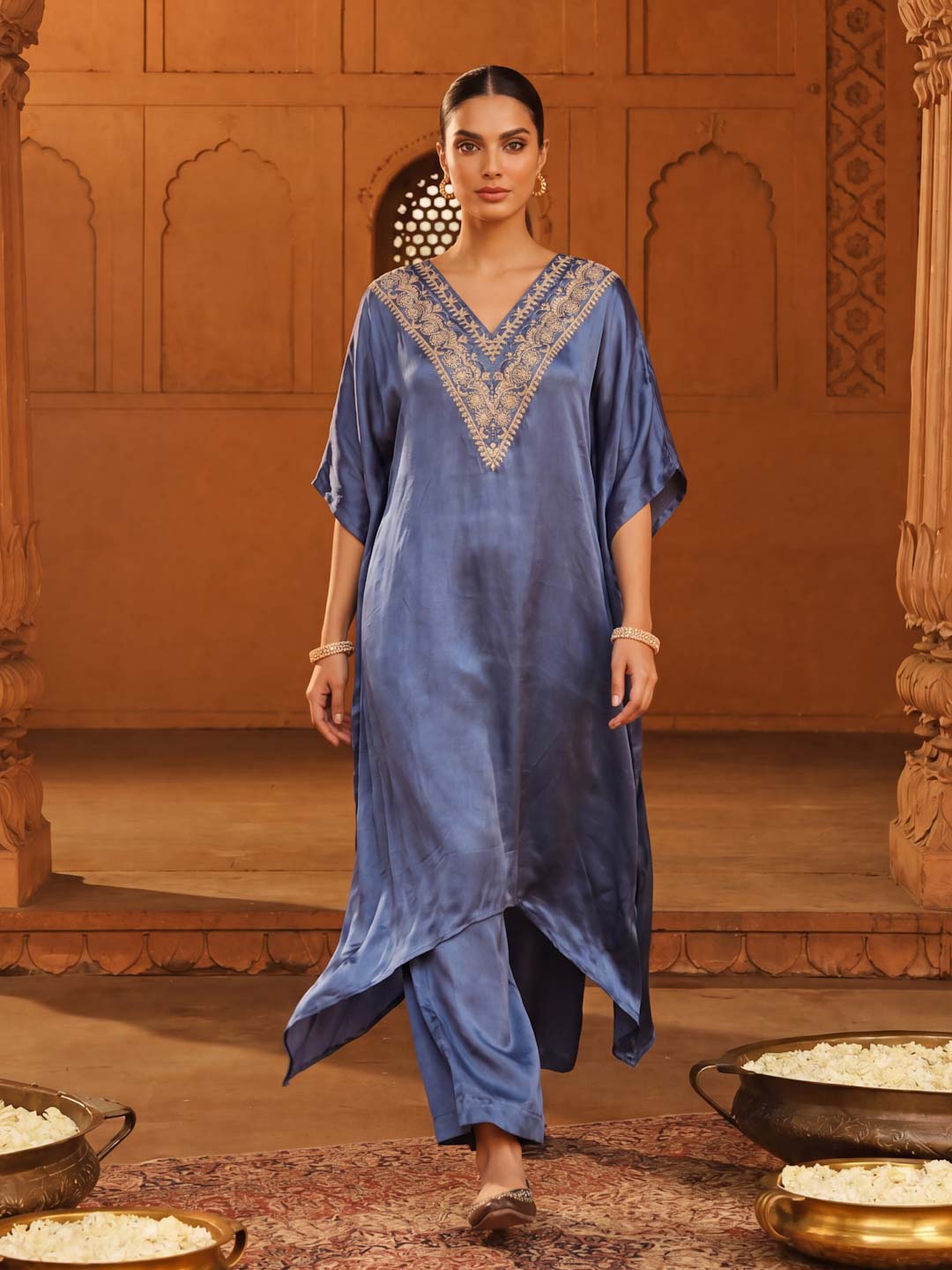 VICTORIAN BLUE SILK CO-ORD SET