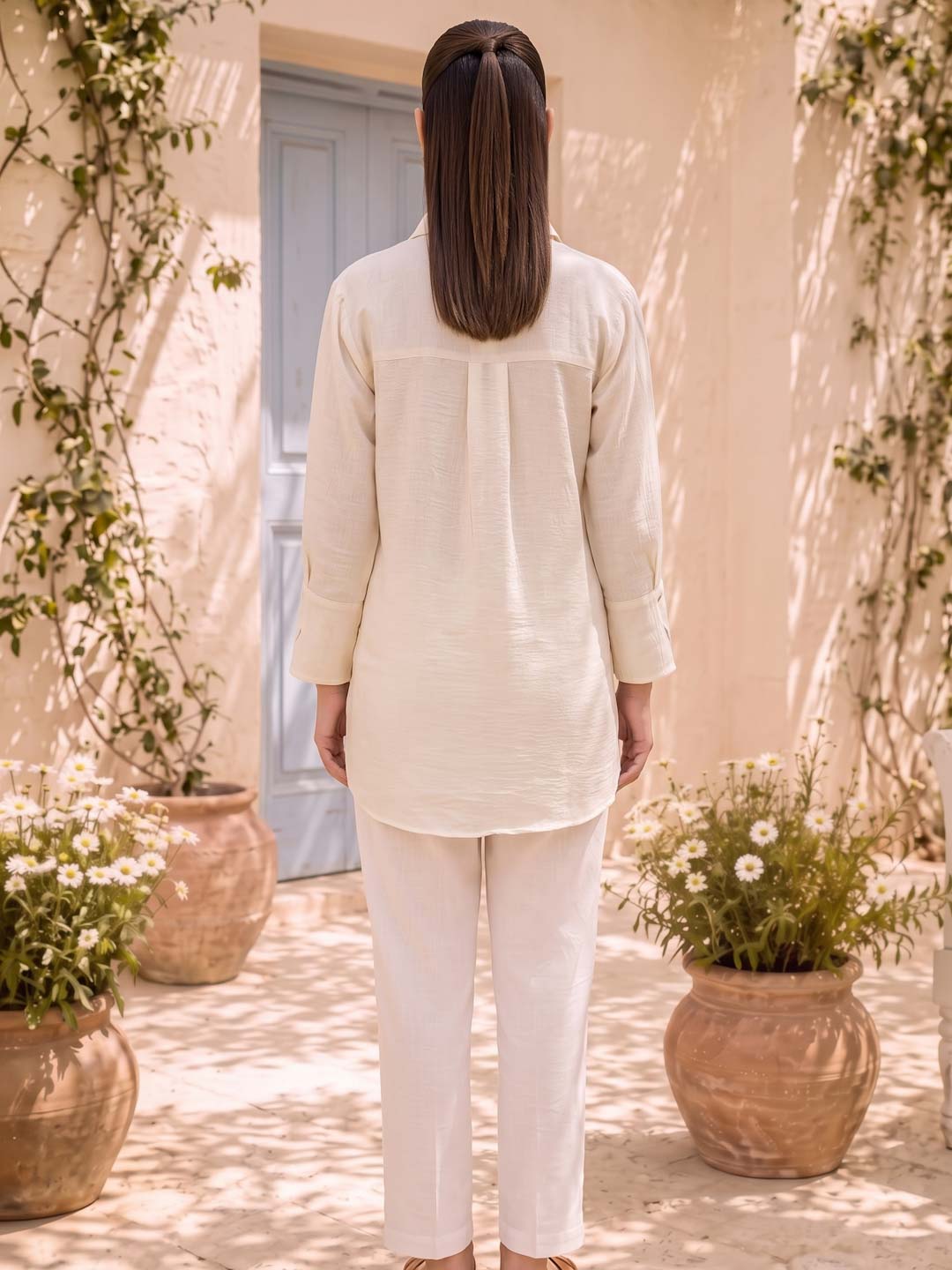 CREAM COTTON HANDWORK TOP
